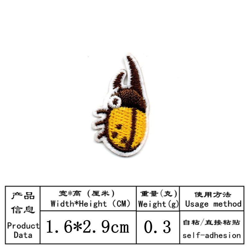 50 pçs/lote Stick-on Anime Bor - Embroidery Lady Bug avaliação e preço
